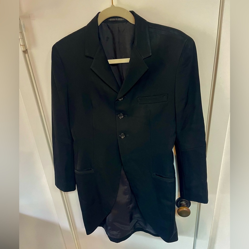 Yohji Yamamoto Black 3/4 Length Tailored Jacket